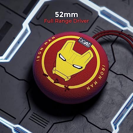 boAt Stone 190 Iron Man Marvel Edition | Portable Speaker with 52mm Full Range Driver, 4HRS Playback, 5W RMS Sound, IPX7 Water Resistance - Image 4