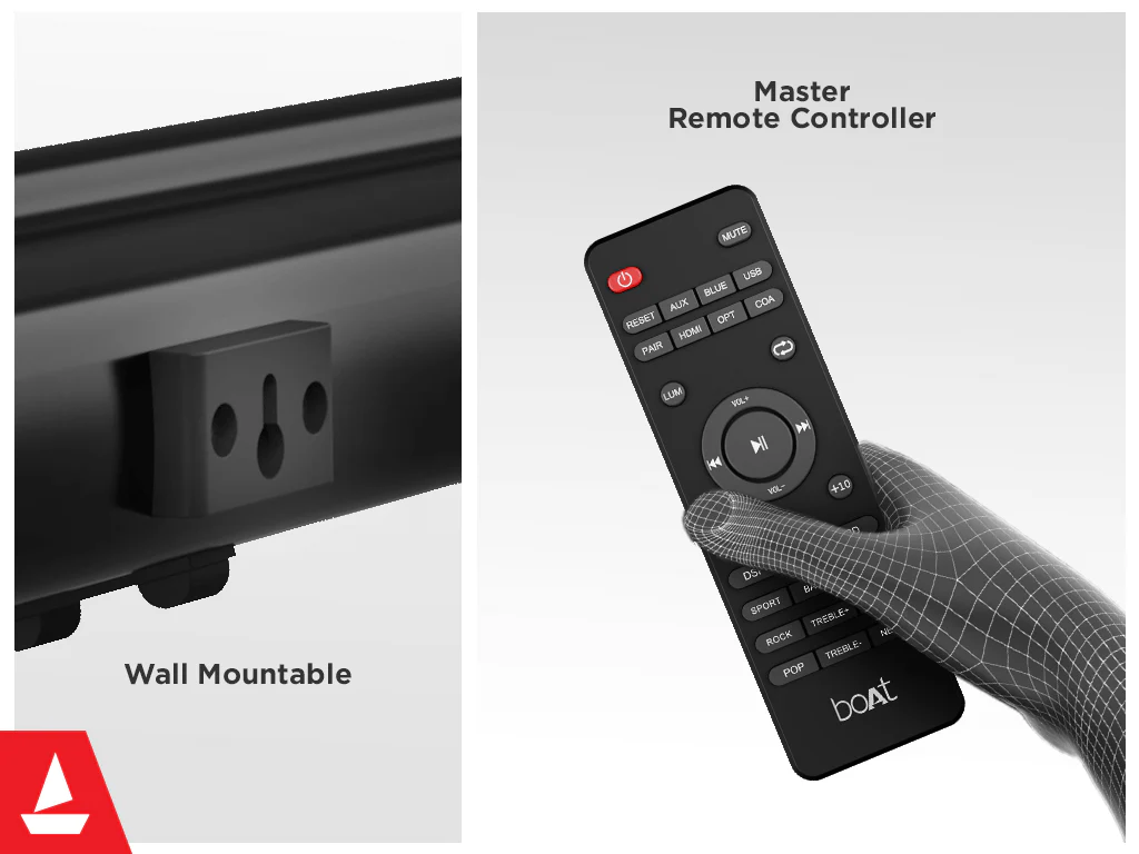 boAt Aavante Bar 1400 | 120W RMS SoundBar with EQ Modes, 2.1 Channel With Surround Sound, Multiple Connectivity, Aux, BT5.0 - Image 4