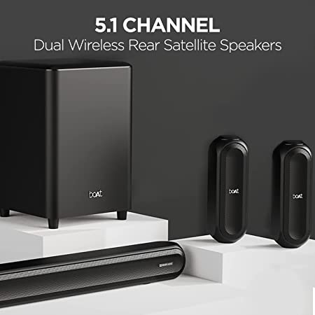 boAt Aavante Bar 3200D | 5.1 Channel Soundbar with Powerful Subwoofer, 3D Surround Sound and Dolby Audio, Dual Wireless Rear Satellite Speakers, Multiple Connectivity Modes - Image 3