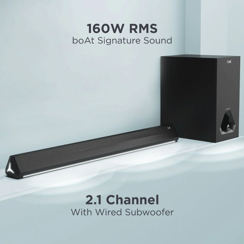 boAt Aavante Bar Aura | Bluetooth Soundbar with 160W RMS Signature Sound, 2.1 Channel, Wired Subwoofer - Image 4
