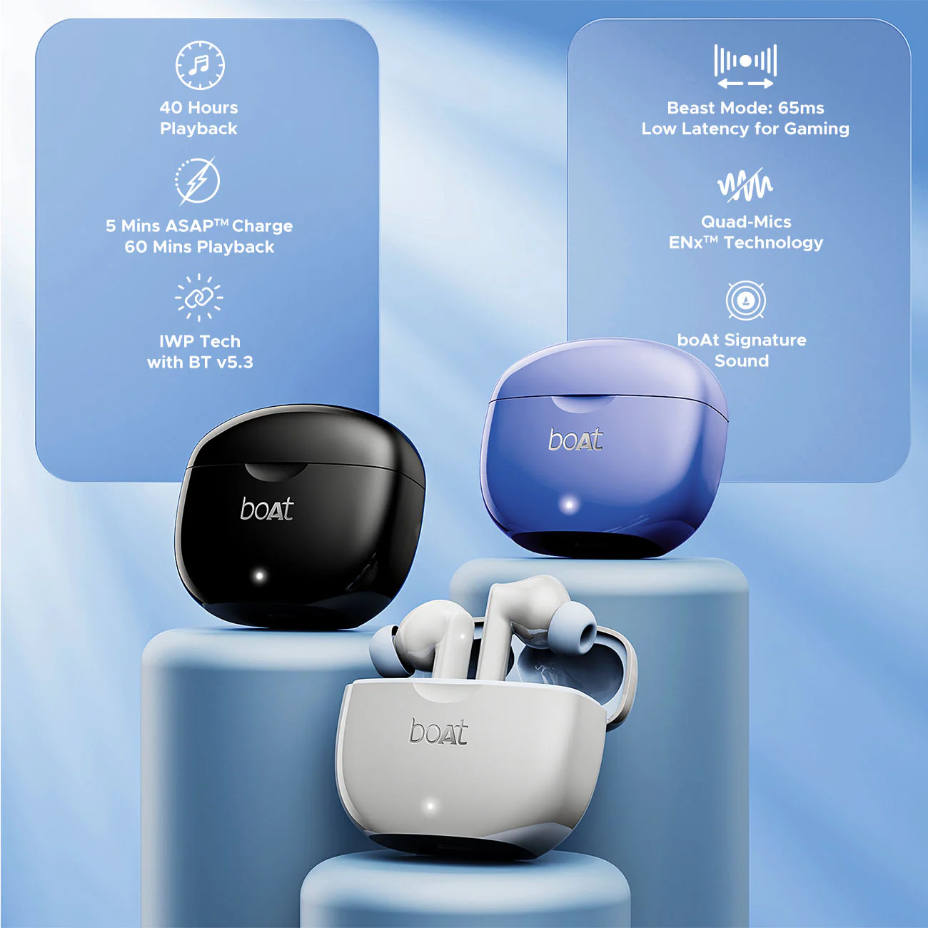 boAt Airdopes 120 | Wireless Earbuds with 40 Hours Playback, BEAST™ Mode, ASAP™ Charge, IWP™ Tech - Image 10