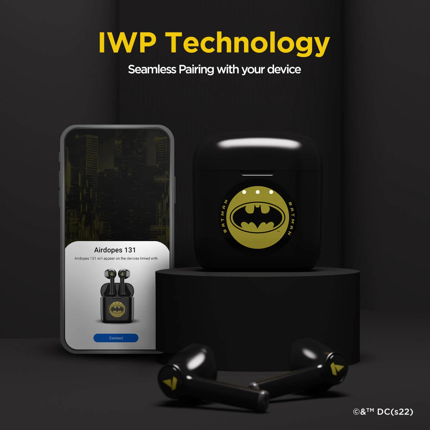 boAt Airdopes 131 Batman DC Edition | Wireless Earbuds with 13 mm Drivers, Bluetooth v5.0, 650mAh pocket friendly Charging Case - Image 3