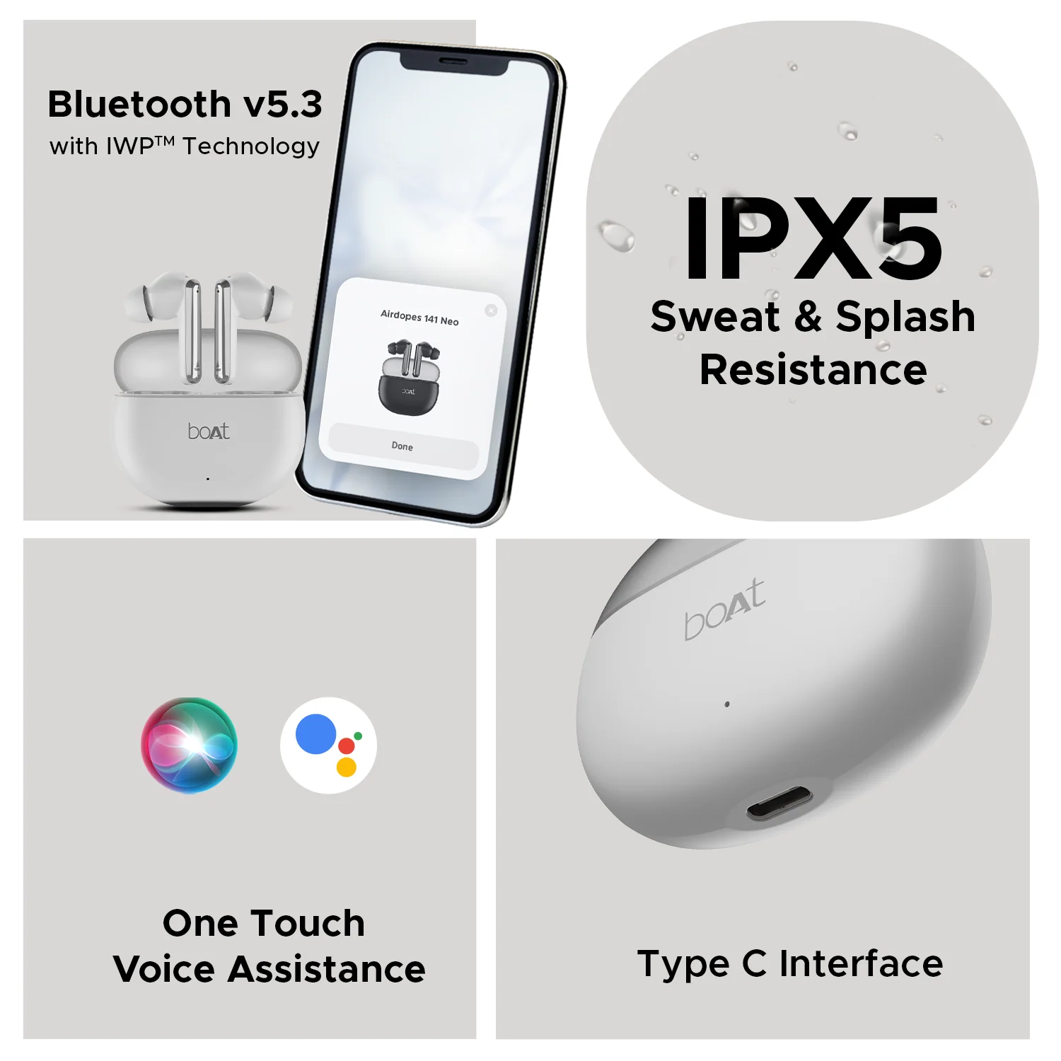 boAt Airdopes 141 Neo | Wireless Earbuds with 50 Hours Playback, ENx™ Technology for clear calls, ASAP™ Charge, BEAST™ Mode, Bluetooth v5.3 - Image 6