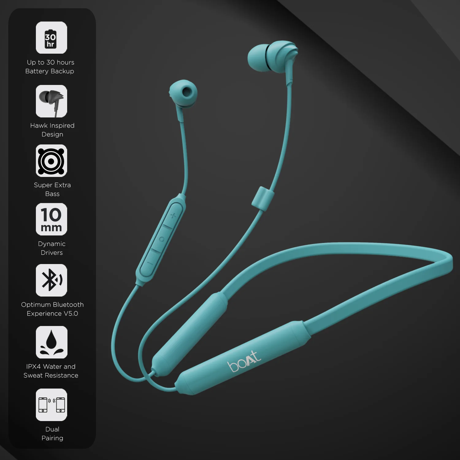 boAt 100 Wireless | Premium HD Sound with Dynamic 10mm Drivers, Wireless Bluetooth V5.0 connection, 30 Hours Playback - Image 13