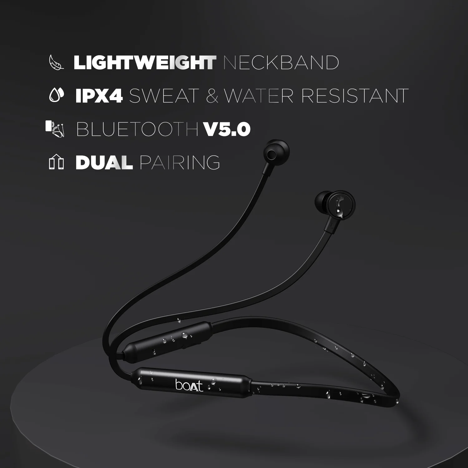 boAt 103 Wireless | Wireless Neckband with 15H Playback, 10mm Drivers, Bluetooth v5.0, IPX4 water-resistant - Image 7