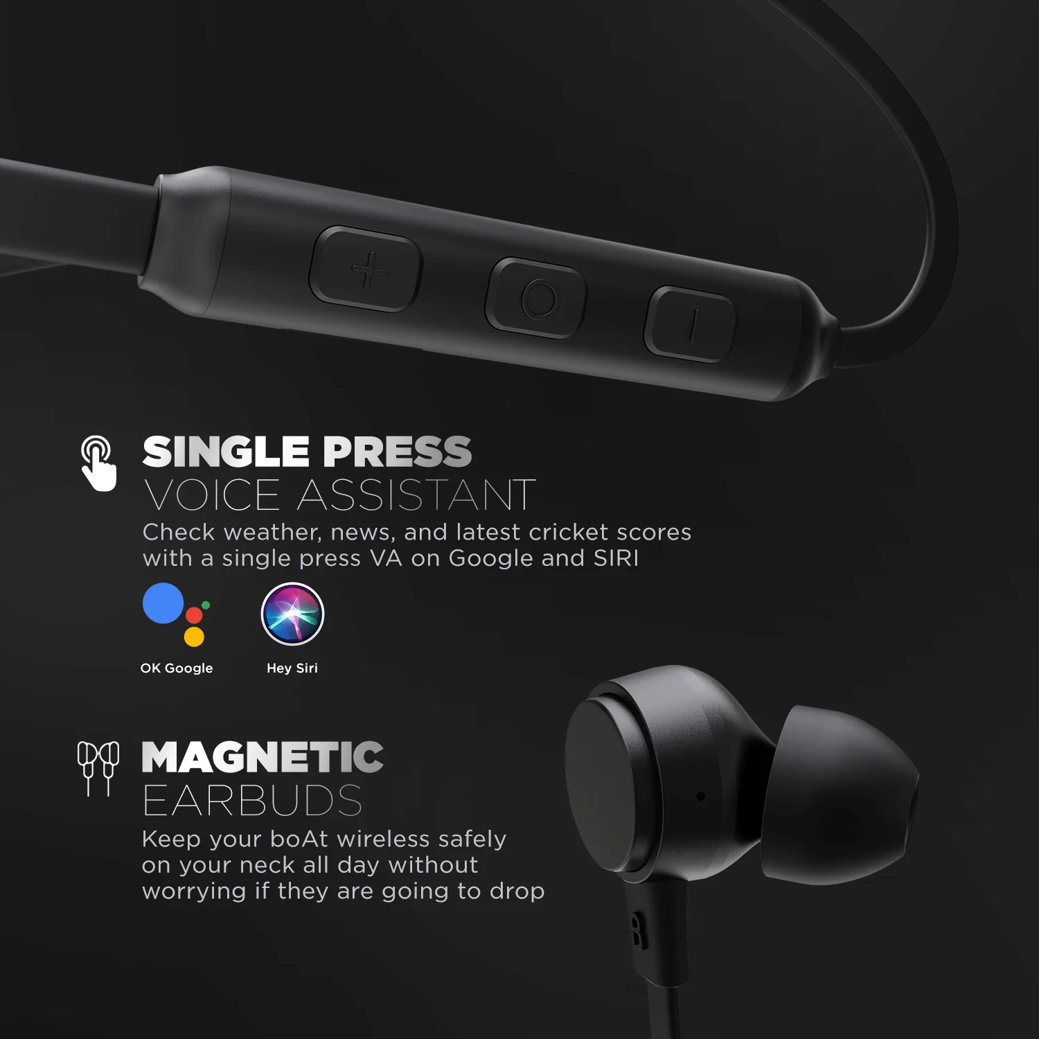 boAt 103 Wireless | Wireless Neckband with 15H Playback, 10mm Drivers, Bluetooth v5.0, IPX4 water-resistant - Image 8