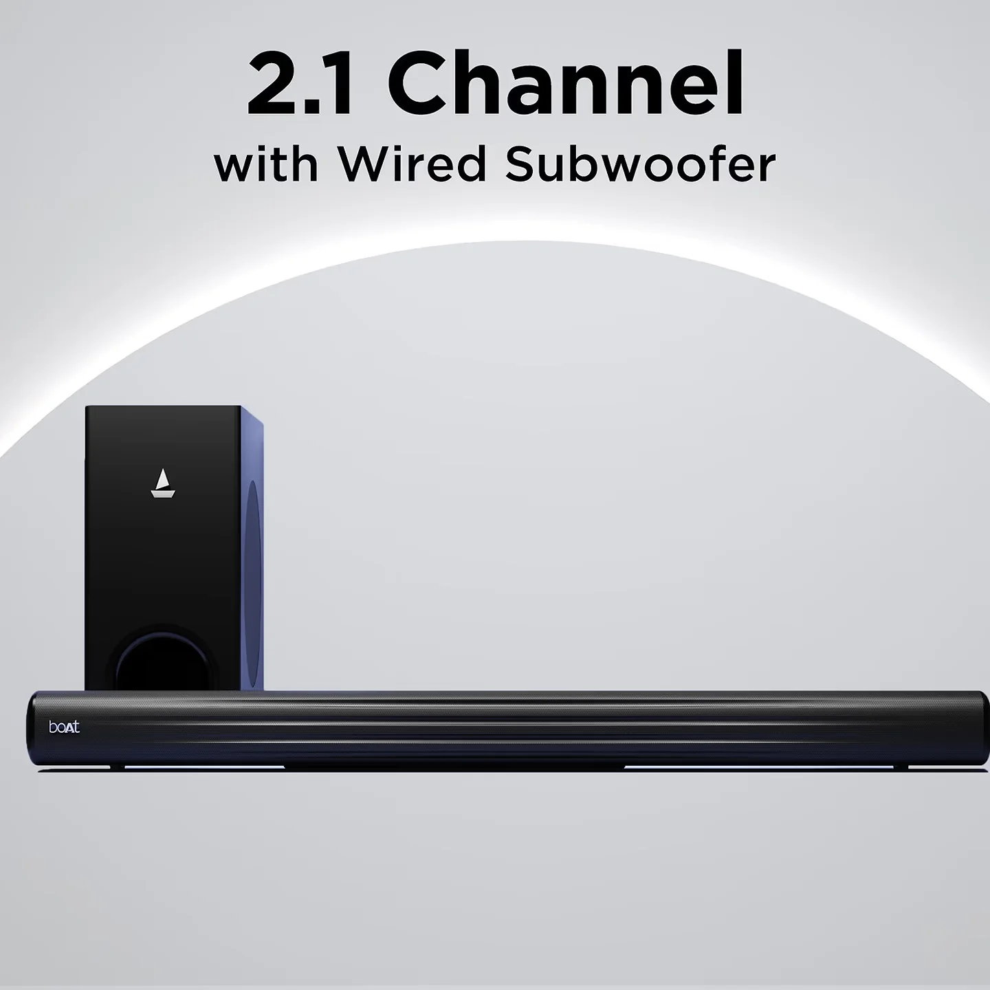 boAt Aavante Bar Aroha | Bluetooth Soundbar with Wired Subwoofer, 100W RMS Sound, 2.1 channel, Multiple EQ Modes, Bluetooth v5.3, USB, AUX, HDMI (ARC) - Image 5