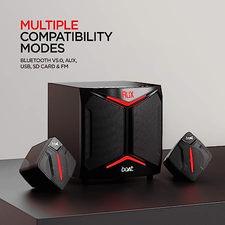 BLITZ 2008 | 2.1 Channel Wired Bluetooth Speaker with 100W RMS Sound, Dynamic RGB LEDs, 5 Entertainment EQ Modes - Image 3