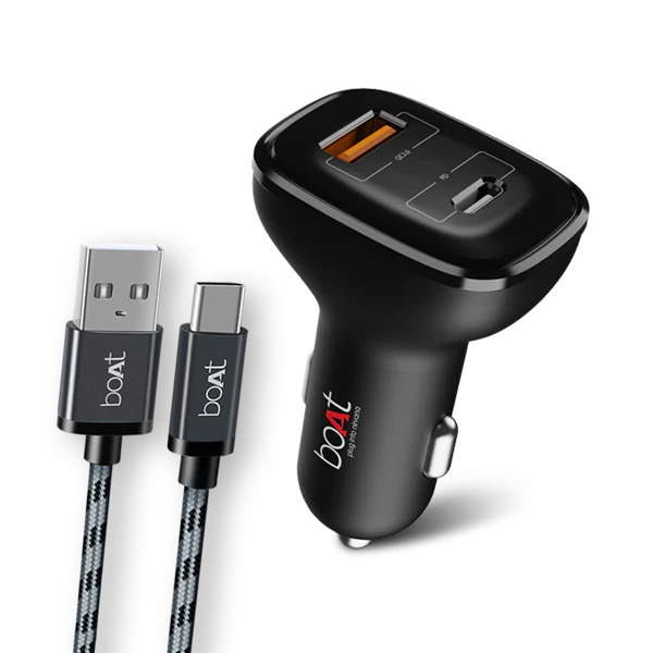 boAt Dual QC-PD Port Rapid Car Charger With Type C Cable
