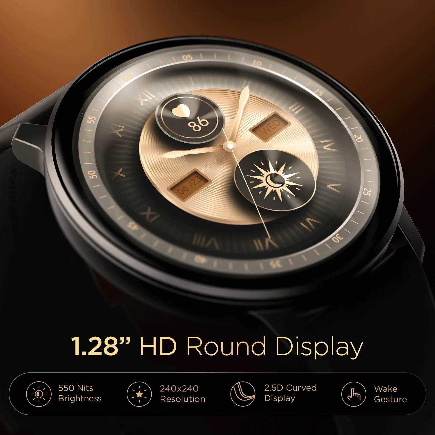 boAt Lunar Connect | Round Dial Smart Watch with 1.28” (3.25 cm) HD Display, BT Calling, Supports Hindi & English Language, Up to 20 contacts, 100+ Sports Modes - Image 5