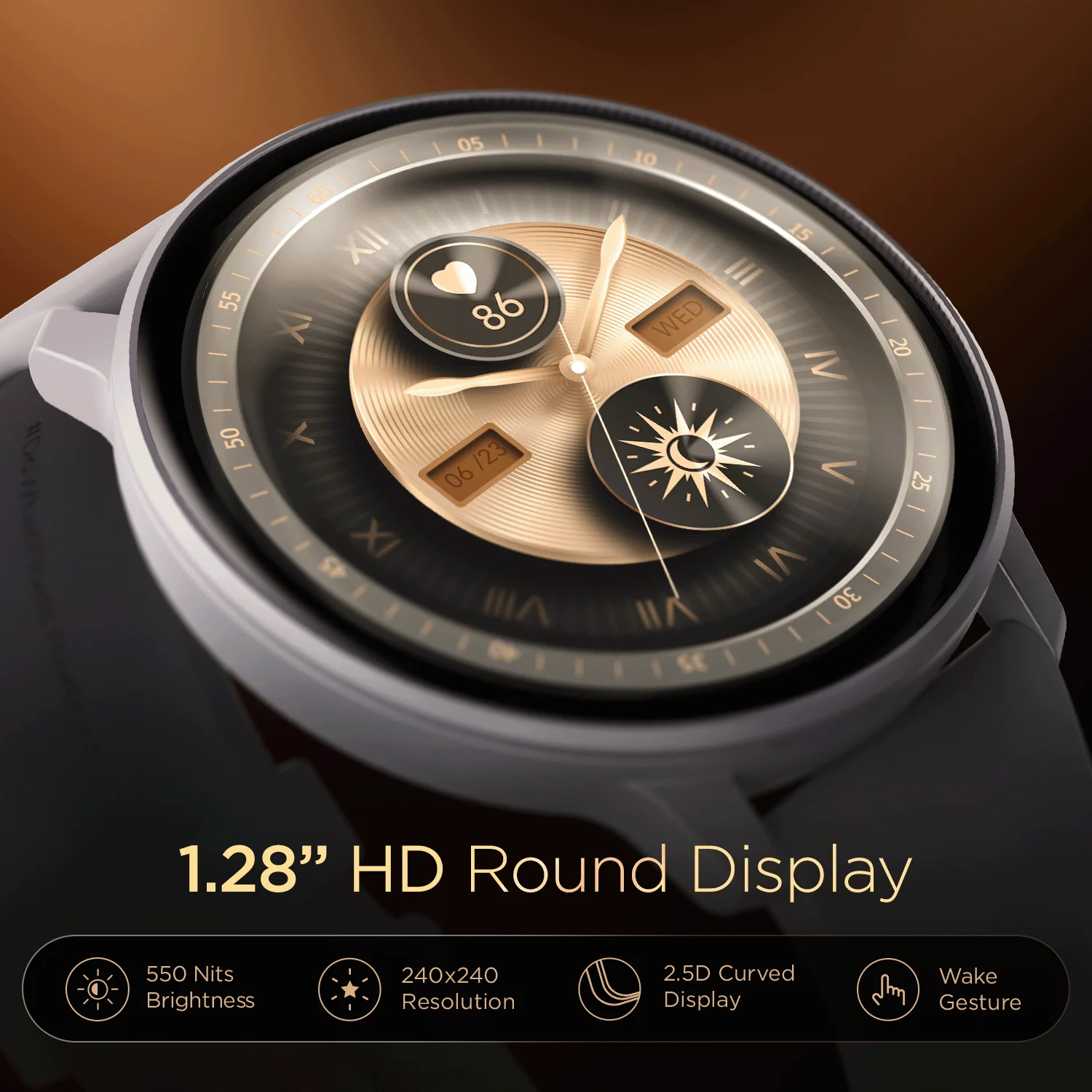 boAt Lunar Connect | Round Dial Smart Watch with 1.28” (3.25 cm) HD Display, BT Calling, Supports Hindi & English Language, Up to 20 contacts, 100+ Sports Modes - Image 8