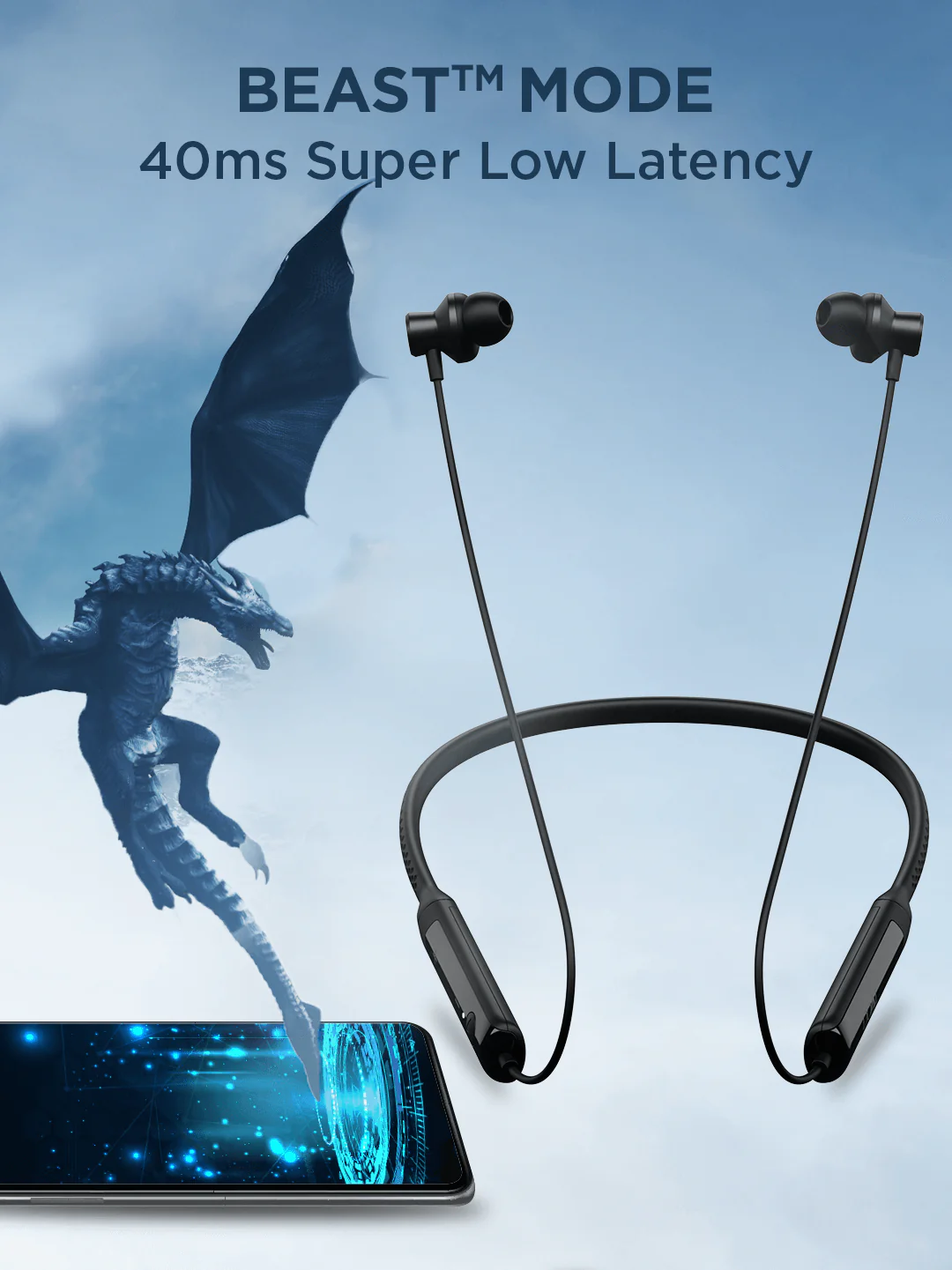 boAt Rockerz Apex | Wireless Neckband with Spatial Bionic Sound powered by DIRAC, BEAST™ Mode, Seamless Touch Controls, 30 Hours Playback time - Image 5