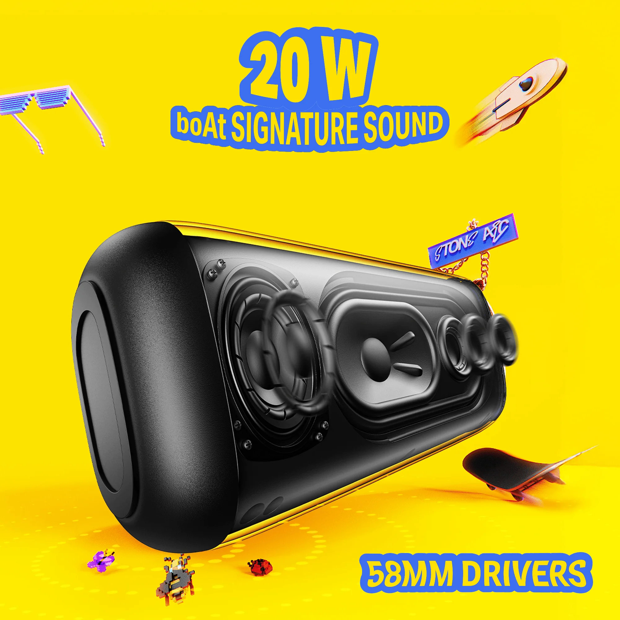 boAt Stone Arc | Portable Bluetooth Speaker with 20W Sound, 12H Playback & RGB LEDs - Image 5