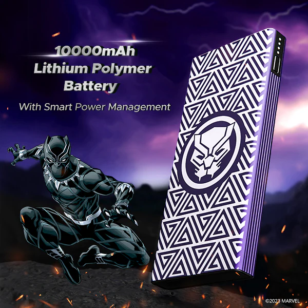 boAt EnergyShroom PB300 Black Panther Edition | 10000mAh Powerbank with 22.5W Fast Charging, 12-Layer Smart IC Protection, Universal Compatibility - Image 2