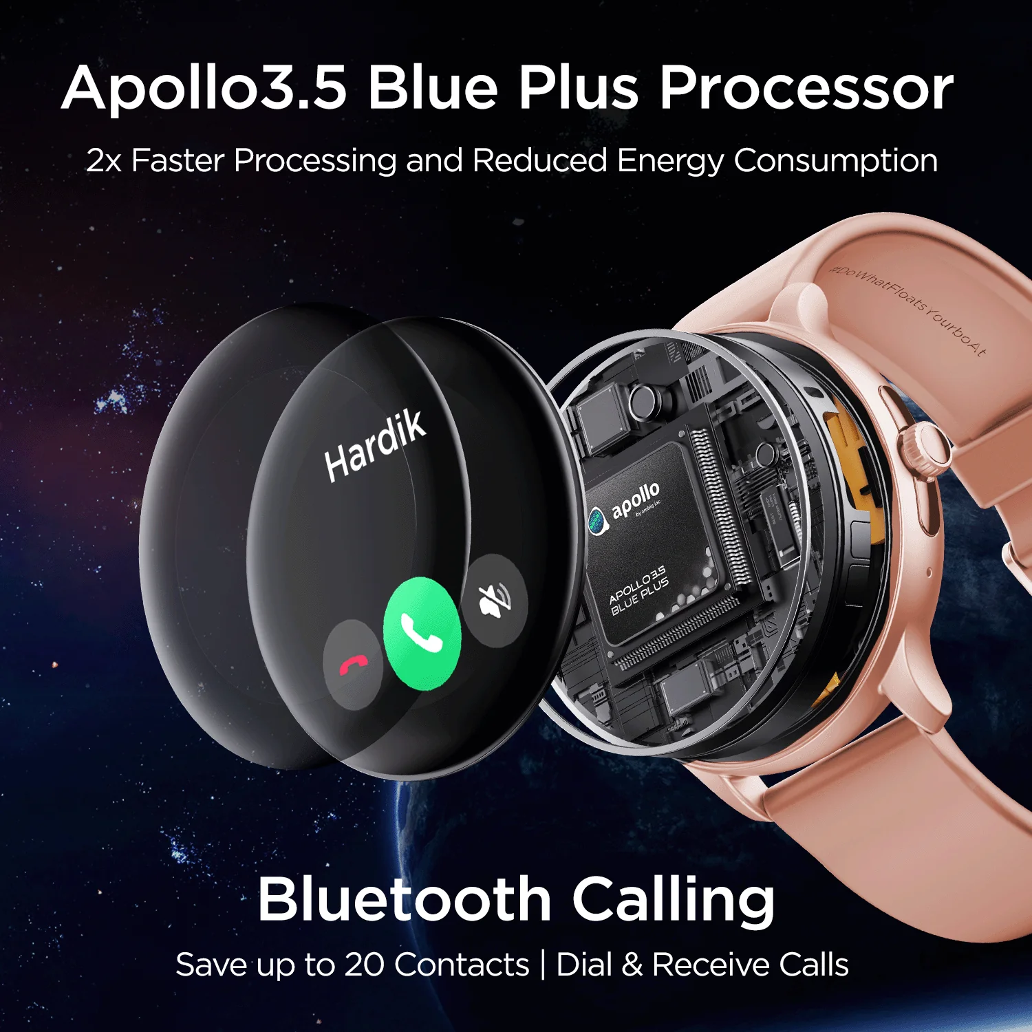boAt Lunar Call Pro | Round Dial Smart Watch with 1.39" (3.53 cms) Big AMOLED Display, SensAi, Watch Face Studio, Bluetooth Calling, 700+ Active Modes, Apollo3.5 Blue Plus Processor - Image 11