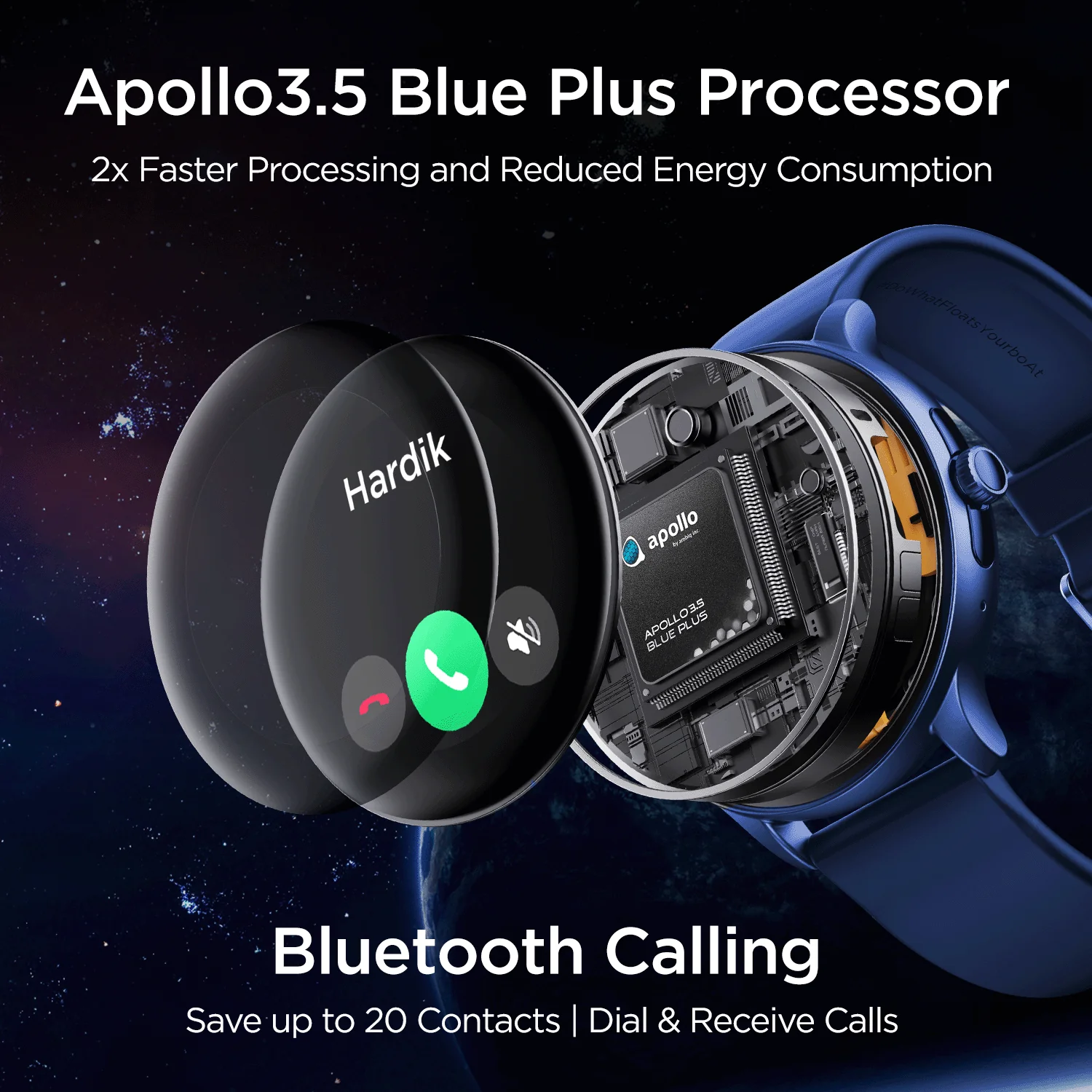 boAt Lunar Call Pro | Round Dial Smart Watch with 1.39" (3.53 cms) Big AMOLED Display, SensAi, Watch Face Studio, Bluetooth Calling, 700+ Active Modes, Apollo3.5 Blue Plus Processor - Image 19