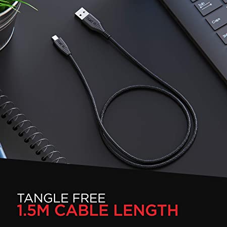 boAt Micro USB 55 Premium Braided Charging 1.5M Tangle Free Cable - Image 6