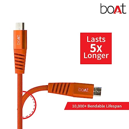 boAt Rugged V3 Micro USB Braided Charging Cable (2.4A) | Premium USB Cable with 480Mbps Transfer Speed, Nylon Braiding, Durable Connectors - Image 15