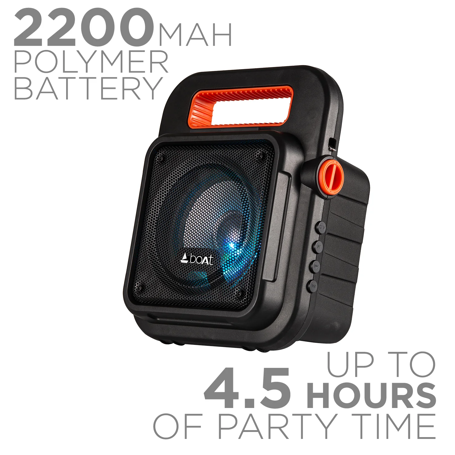 boAt Party Pal 23 | Bluetooth Party Speaker with 15W Sound, Up to 4.5 Hours Playtime, LED Lit, Microphone Jack for Karaoke - Image 2