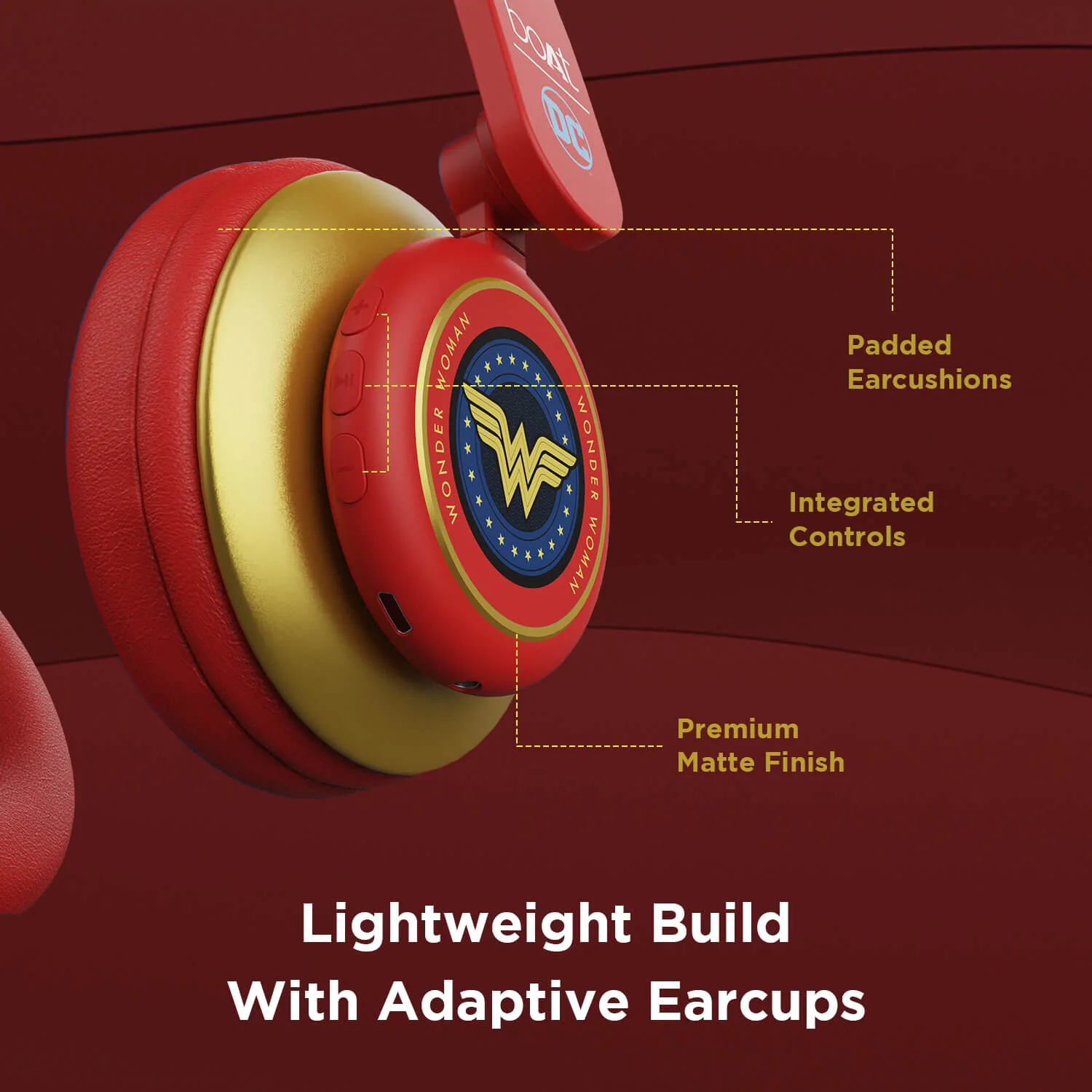 boAt Rockerz 450 Wonder Woman DC Edition | Wireless Bluetooth Headphone with 40mm Dynamic Drivers, Upto 15 Hours Playback, Adaptive Headband - Image 3