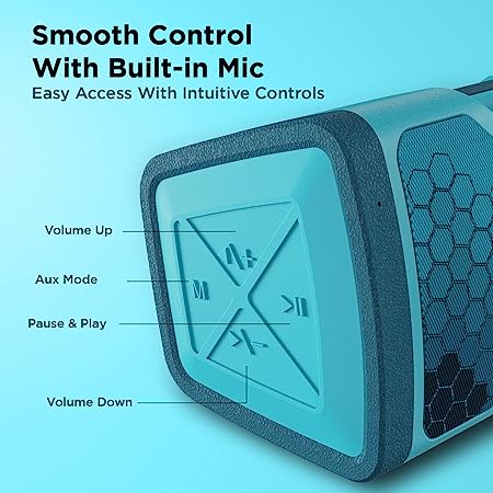 boAt Stone 1000v2 | Portable Bluetooth Speaker with 14W Stereo Sound, 8 Hours Playback, 300 mAh Battery - Image 8