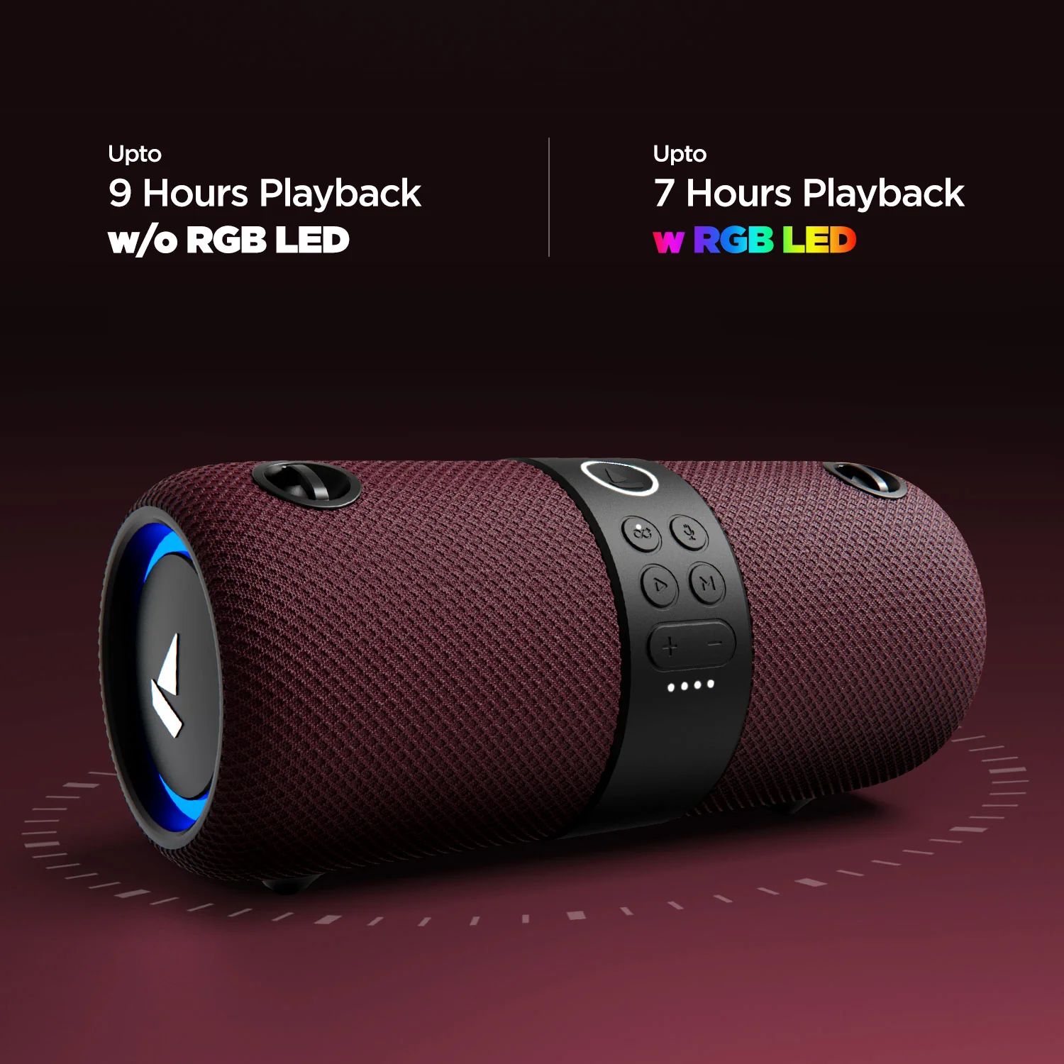 boAt Stone 1200 | 14W Portable Wireless Speaker with RGB LEDs, Up to 9 Hours of Playtime, AUX, USB and FM modes - Image 9