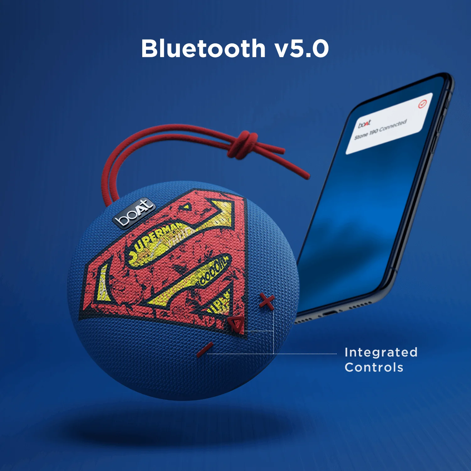 boAt Stone 190 Superman DC Edition | Portable Bluetooth Speaker with 5W RMS Sound, 4 Hours Playback, Bluetooth v5.0 - Image 4