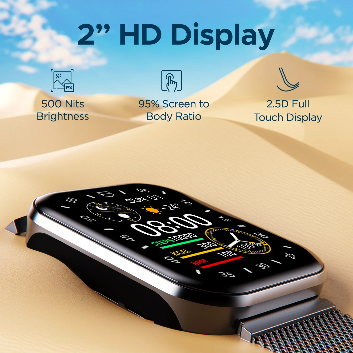 boAt Ultima Connect Max | Biggest 2" (5.08 cm) HD Display Smartwatch, BT Calling, Vibrations and DND Mode, 100+ Sports Mode - Image 5