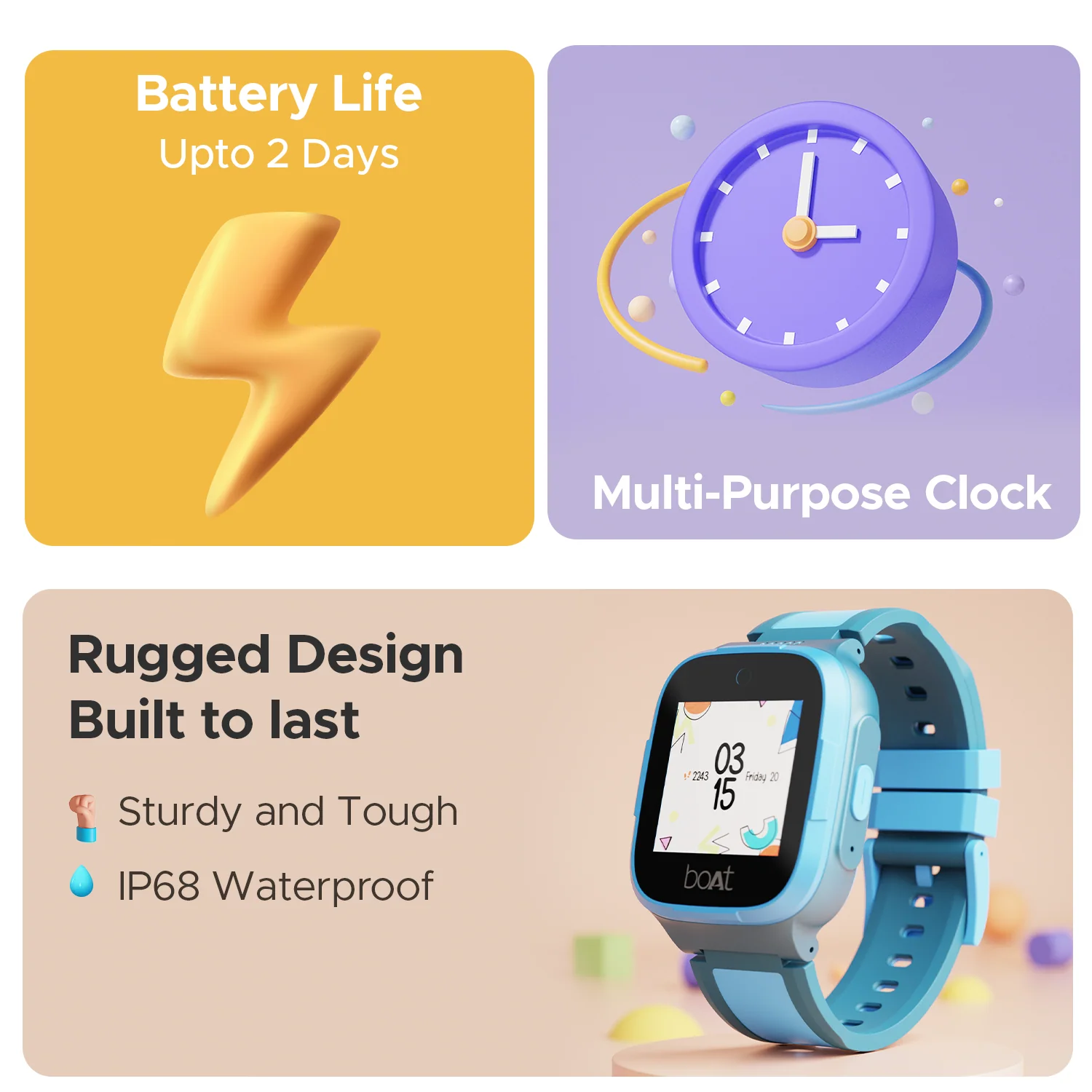 boAt Wanderer | Kids Smart Watch with Geo-fencing & in-built GPS, 2 Megapixel Camera, In-built 4G Sim Connectivity - Image 9