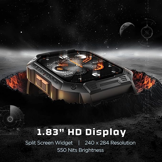 boAt Wave Force | Rugged Display Smartwatch with BT Calling, 1.83" (4.64 cm) HD display, 100+ Watch Faces, Save up to 10 Contacts - Image 3
